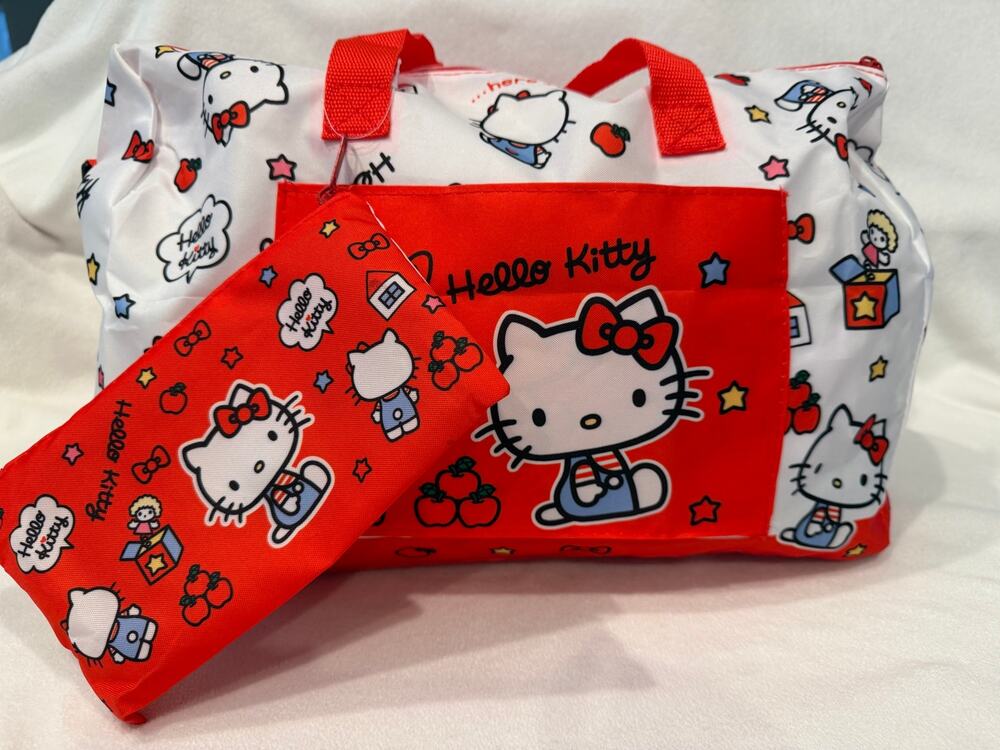 Hello Kitty Red & White Duffel Bag